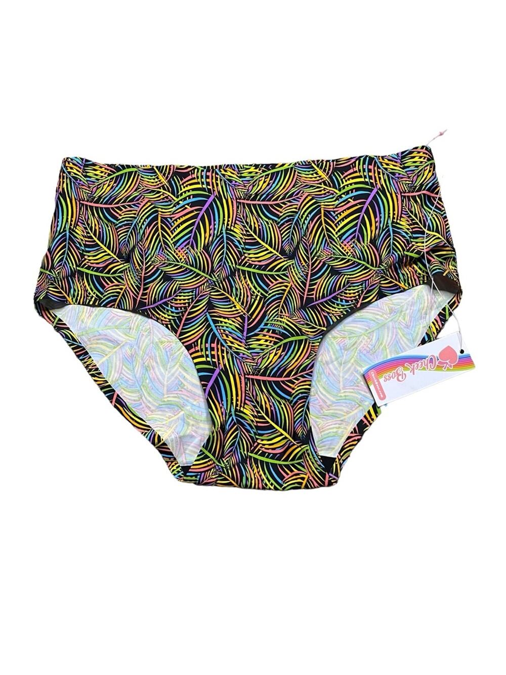 Cheek Boss Brief Panty Rainbow Leaves Size Medium